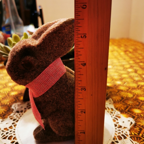 Vintage Flocked Bunny Rabbit Coin Bank - Picture 12 of 13